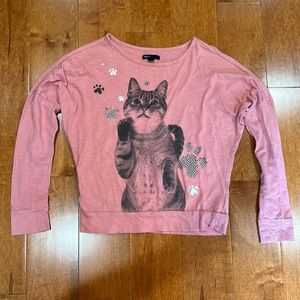 Girls’ Long Sleeve Cat Tee